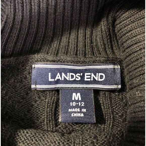 Lands' End Sz M Women's Navy Blue Chunky Knit Long Sleeve Turtleneck Sweater - Picture 7 of 9